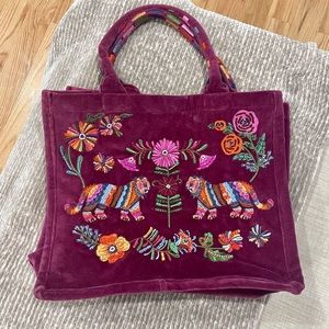 Oversized Velvet Anthropologie Tote